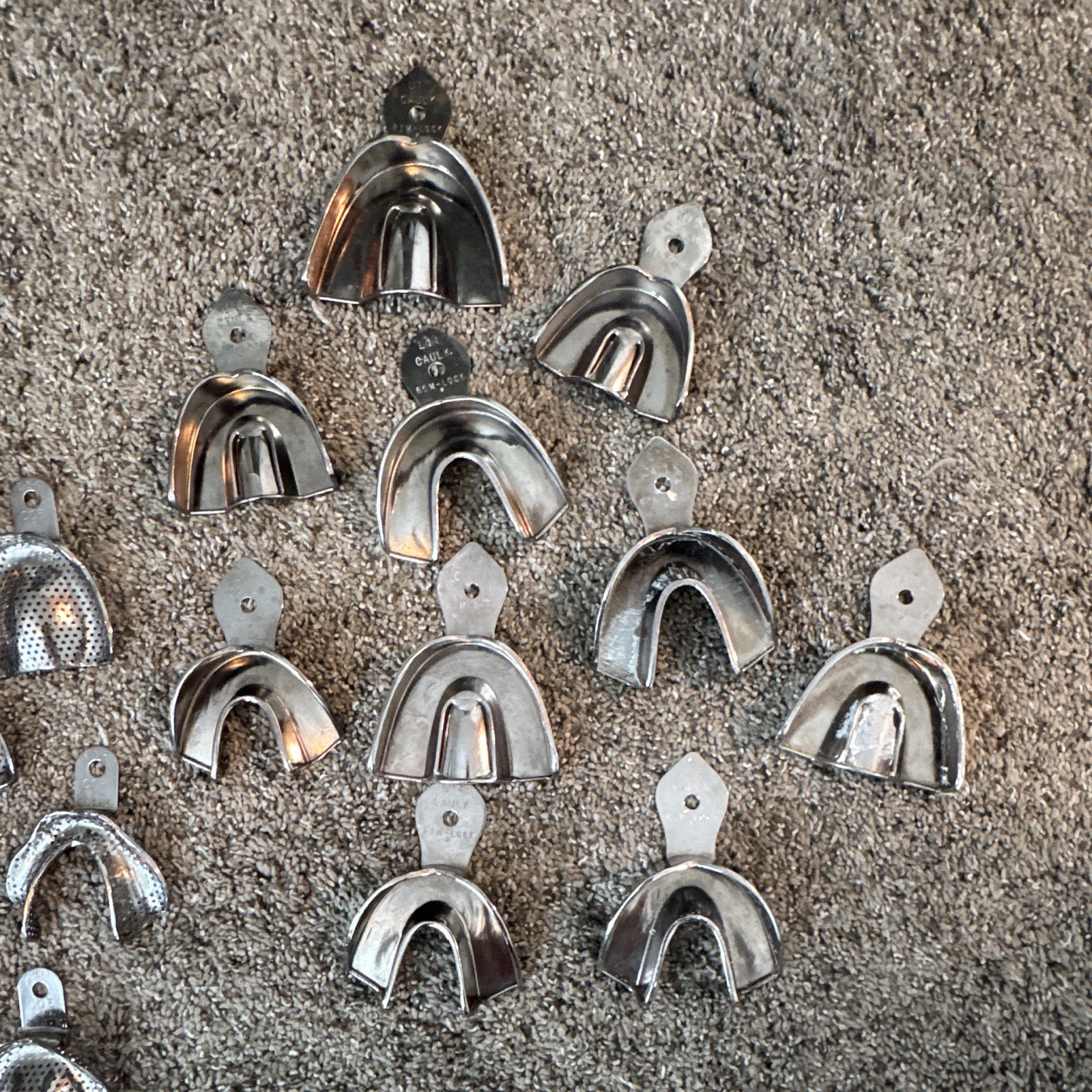 Stainless Steel Dental Impression Trays Mixed Lot Assorted Sizes Upper & Lower