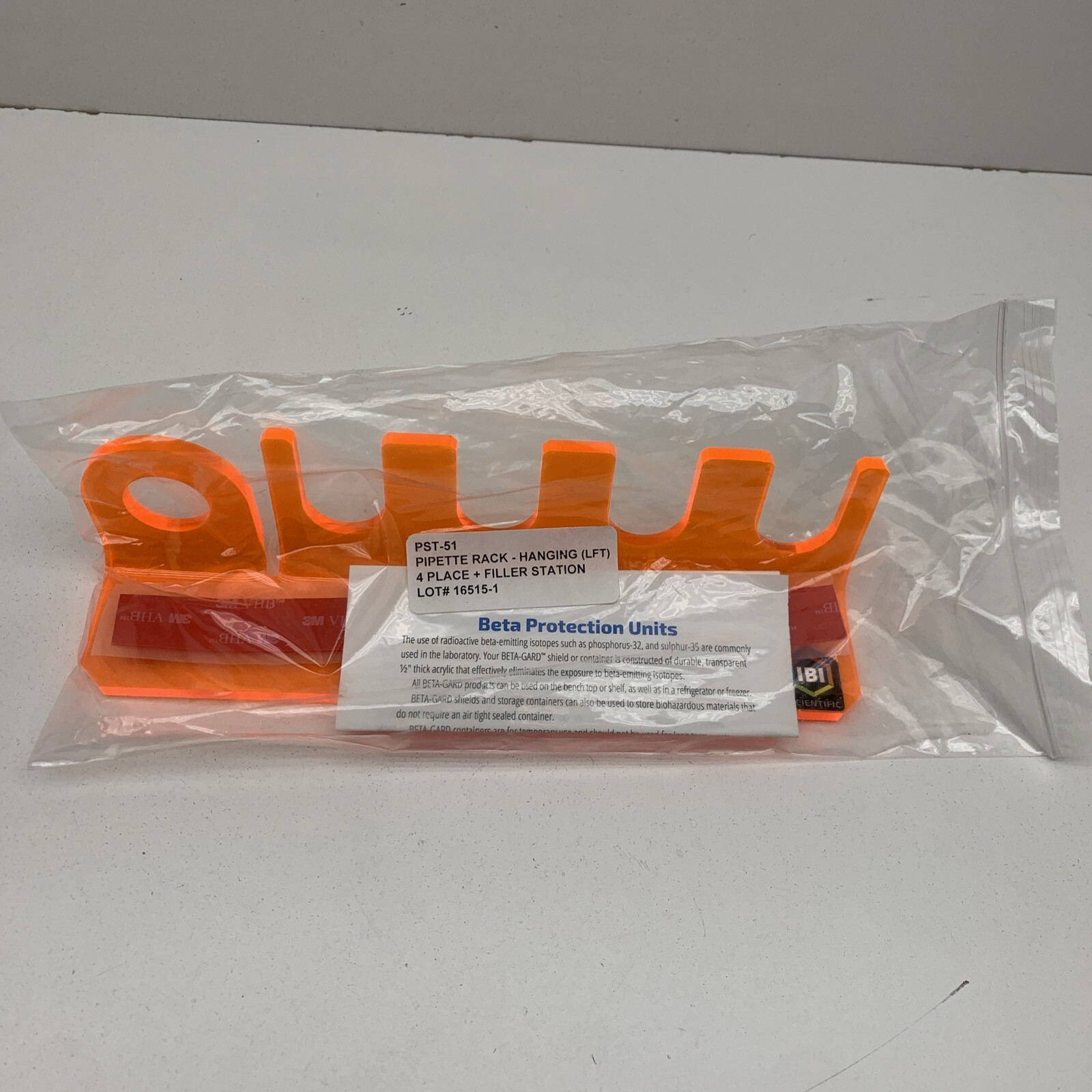 IBI Scientific PST-51 Hanging Pipette Stand 4-Place/Position + Filler on Left