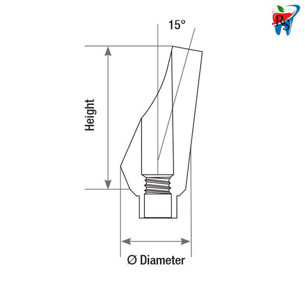 1pcs Prosthetic Angulated Abutment 15° NP Internal Hex 2.0 Titanium Dental Lab
