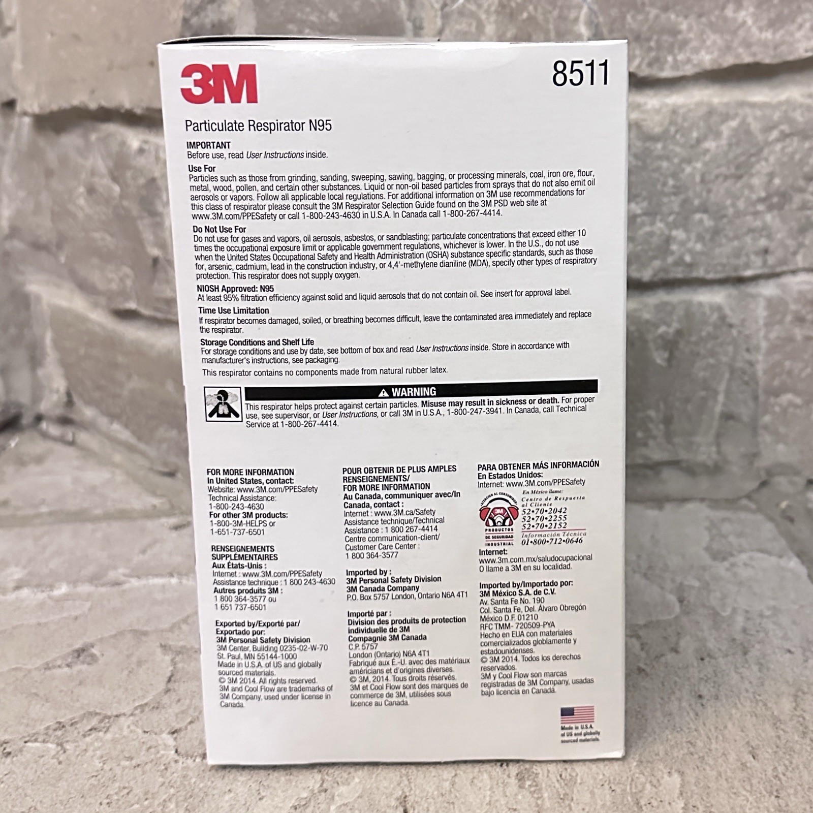 New 10-Pack 3M Particulate Resirator N95 Face Mask #8511 Sealed in Box
