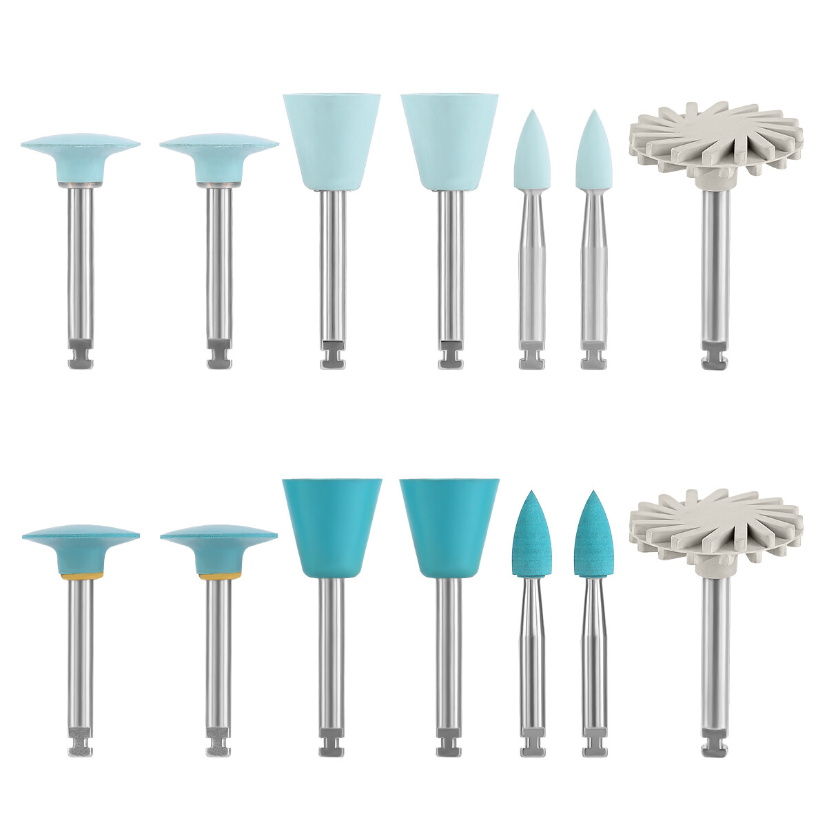Dental RA Latch Type Composite Polishing Burs Brush Silicone Rubber with Diamond