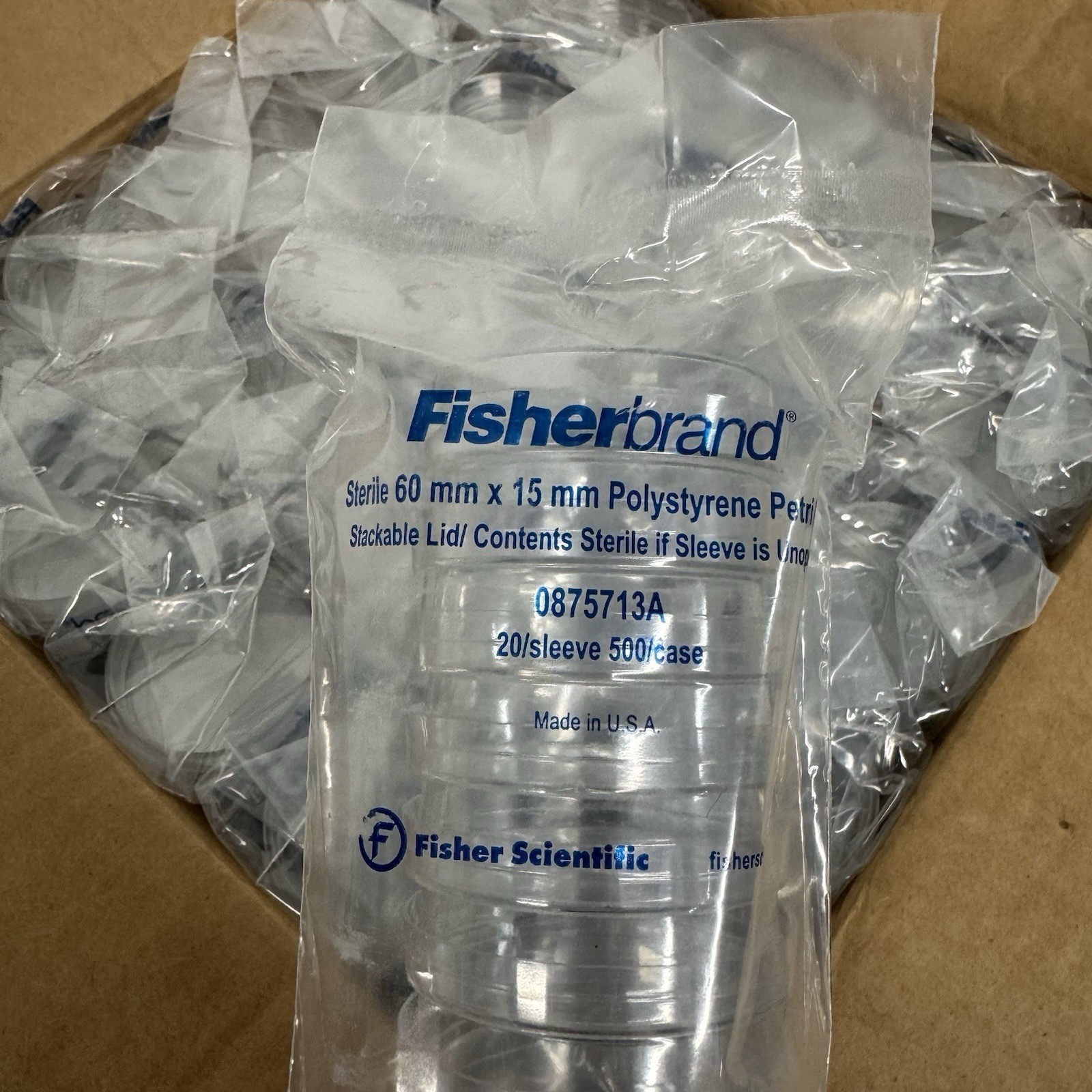 Fisherbrand Sterile 60mm x 15mm Polystyrene Petri Dish BRAND NEW BOX