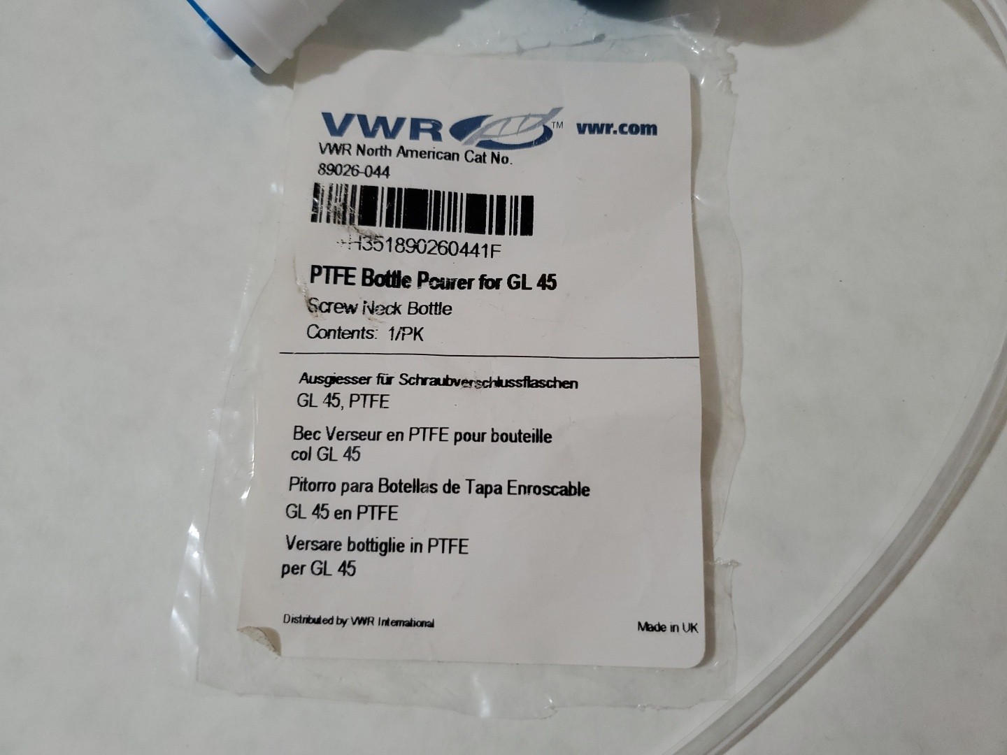 VWR GL45 Bottle Pourer Spout Cap p/n 89026-044 – Lab Science Biology Chemistry