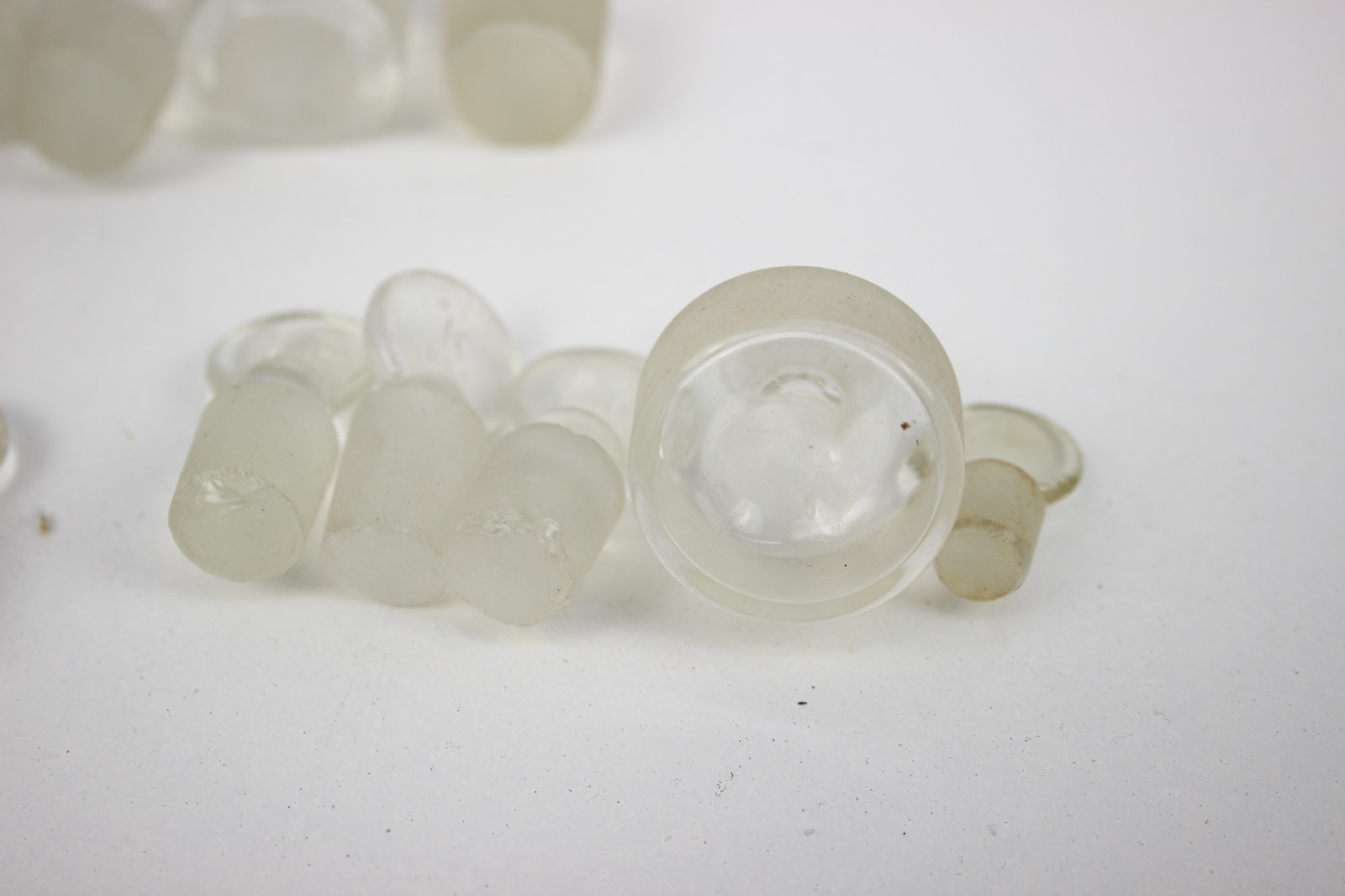 Vintage Penny Head Lab Glass Stoppers Variety size Pyrex Kimax Lot of 15 pcs