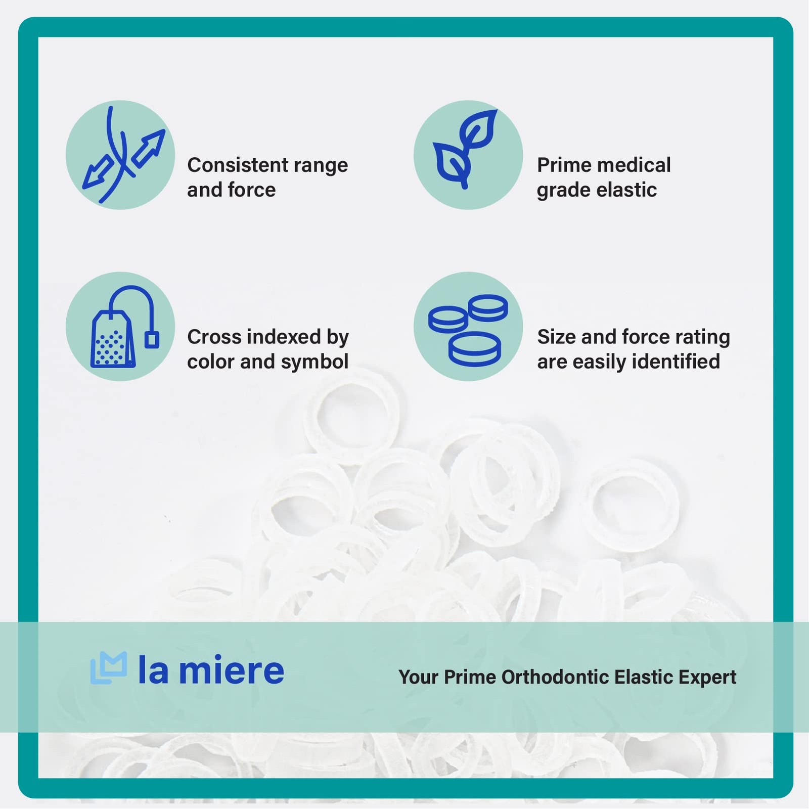 Clear NonLatex 100 counts, Intraoral Elastic Bands Orthodontic Elastics Denta…