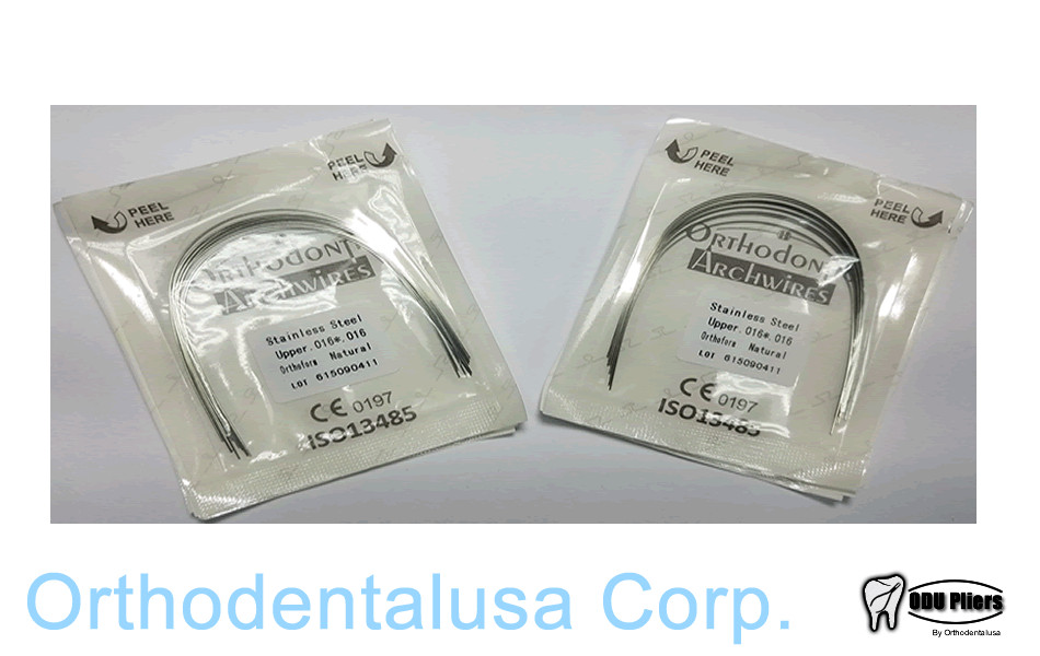 SET OF 100 STAINLESS STEEL WIRES U /L .016X016” / 10 BAG OF 10 / ORTHODENTALUSA