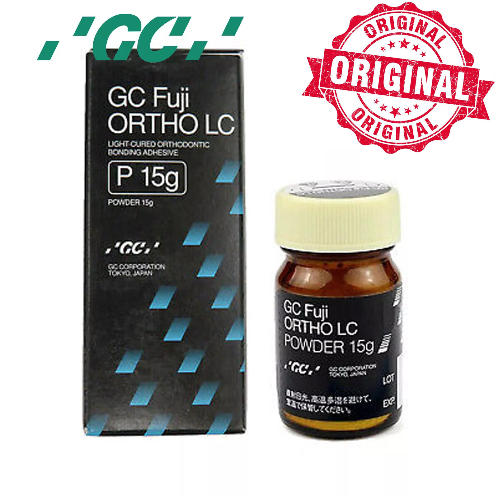 Gc Fuji Ortho LC Light-Cure Glass Ionomer Cement Powder 15g Liquid 8g