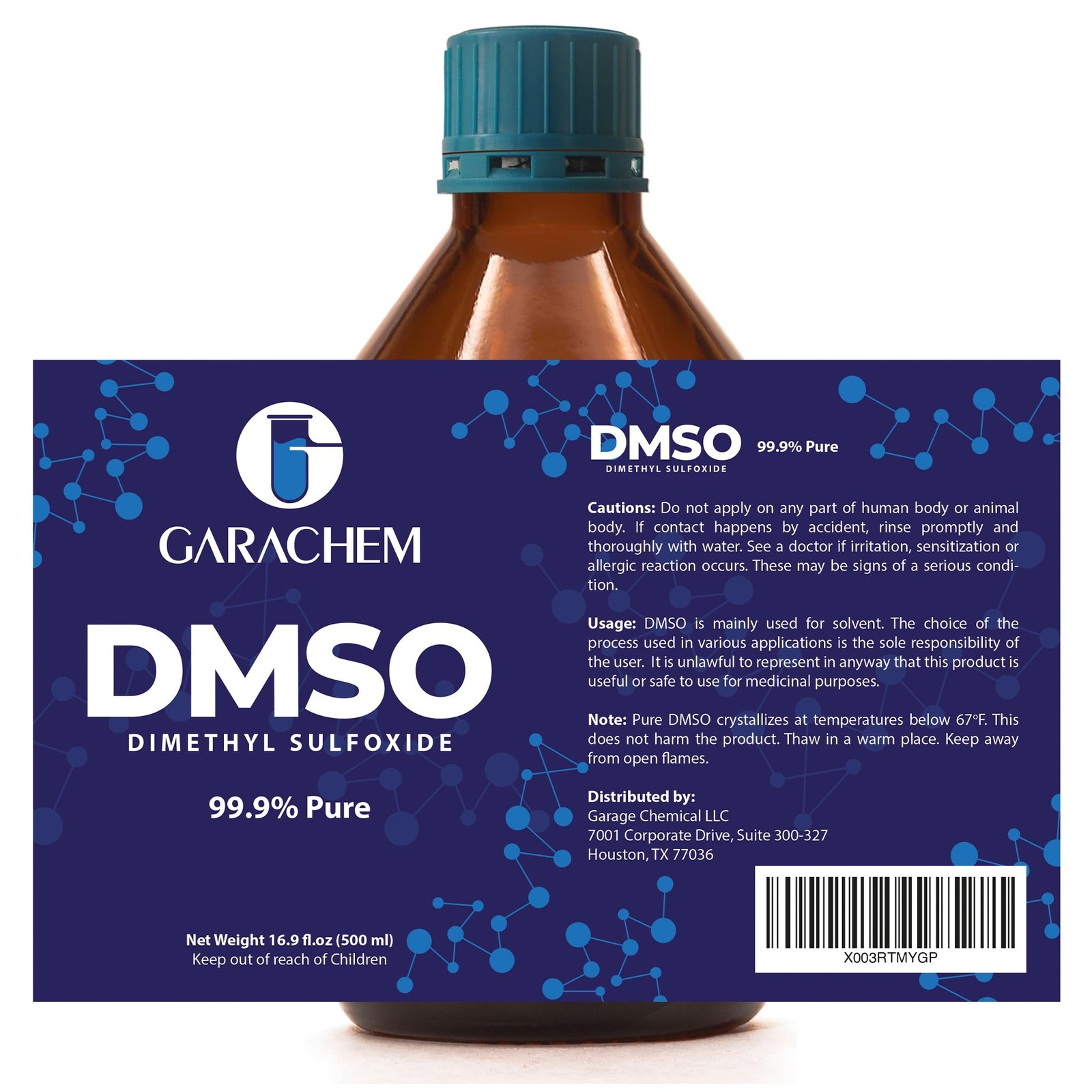 Pure DMSO in a Glass Bottle, Liquid Dimethyl Sulfoxide 16.9 OZ,…