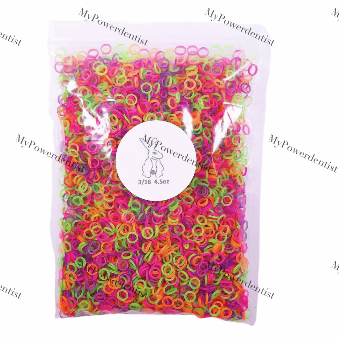5000Pcs Dental Orthodontic Elastics Ligature Ties Bands Braces 2.5/3.5/4.5/6.5OZ