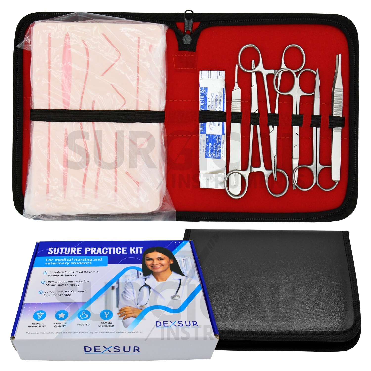 27 Piece Practice Suture Kit Set for Medical and Veterinary Student Training