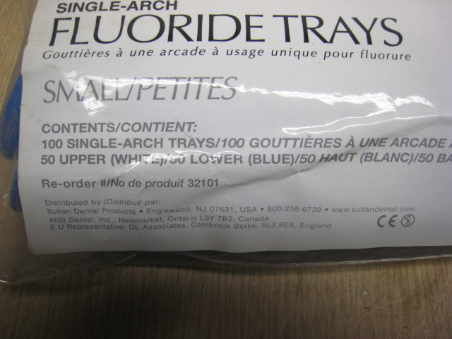 NEW Sultan Single-Arch Disposable Fluoride Trays AD32101 Small 100pkg