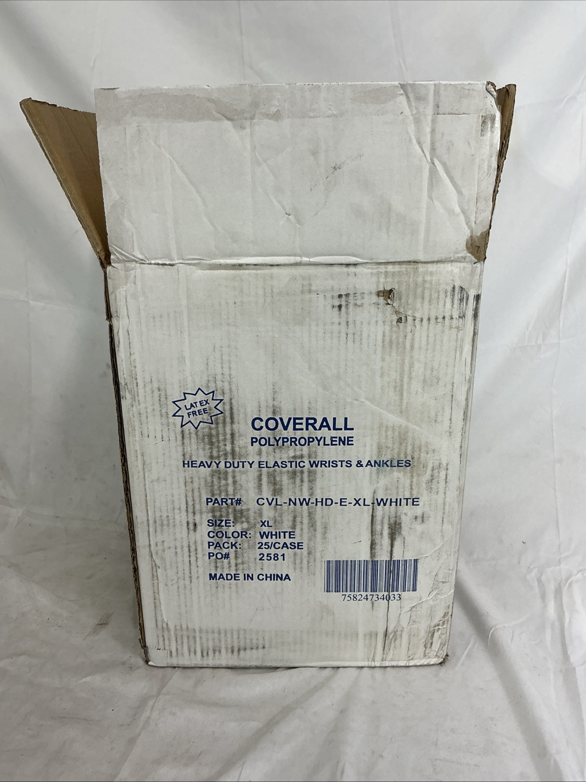 25 Disposable Polypropylene Coveralls Elastic Wrist/Ankles No Boots No Hood