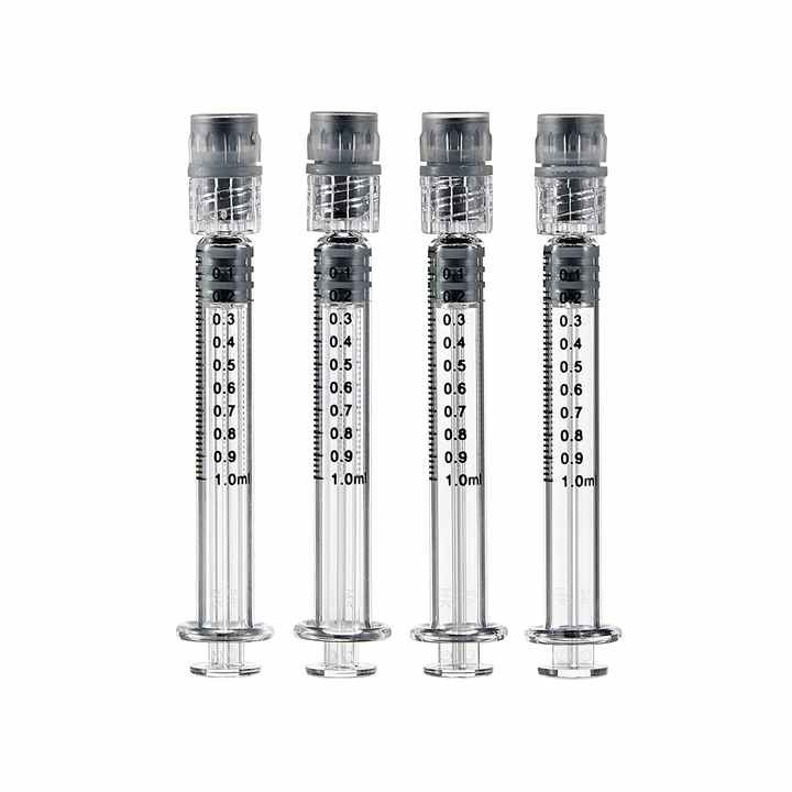 New 10/20Pcs 1ml Metal Glass Oil Syringe – Gold/Silver/Clear Color Glass Syringe