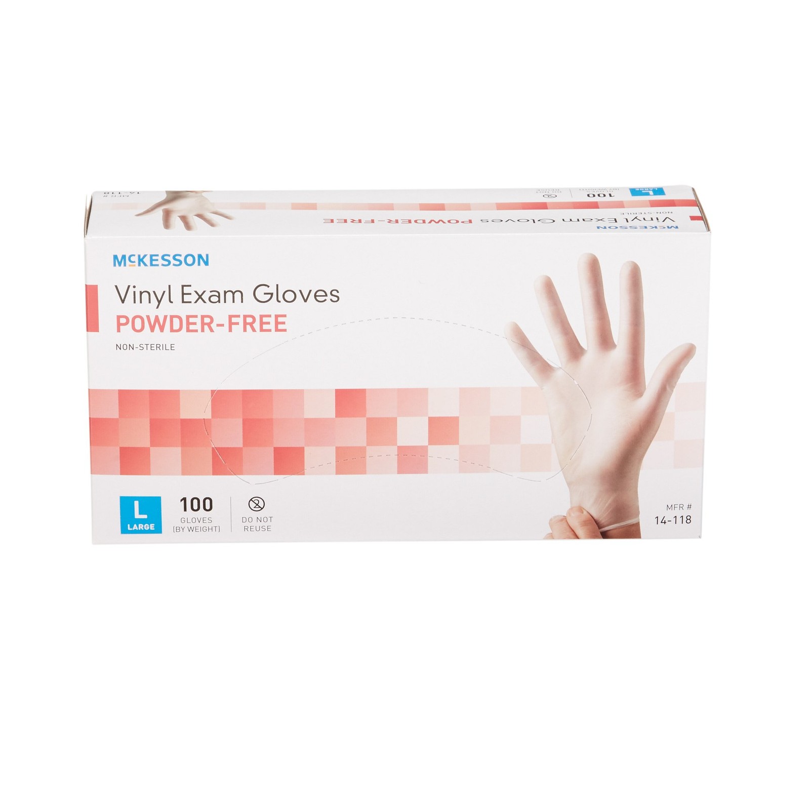 McKesson Vinyl Exam Glove Standard Cuff Length LARGE 1000 per Case