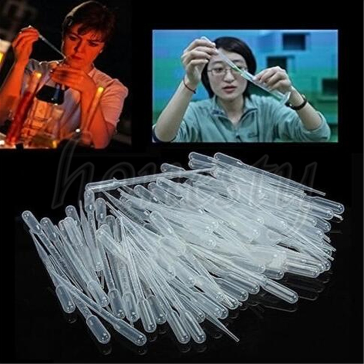 1/2/3/5/10ml Disposable Plastic Eye Dropper Set Transfer Lab Graduated Pipettes