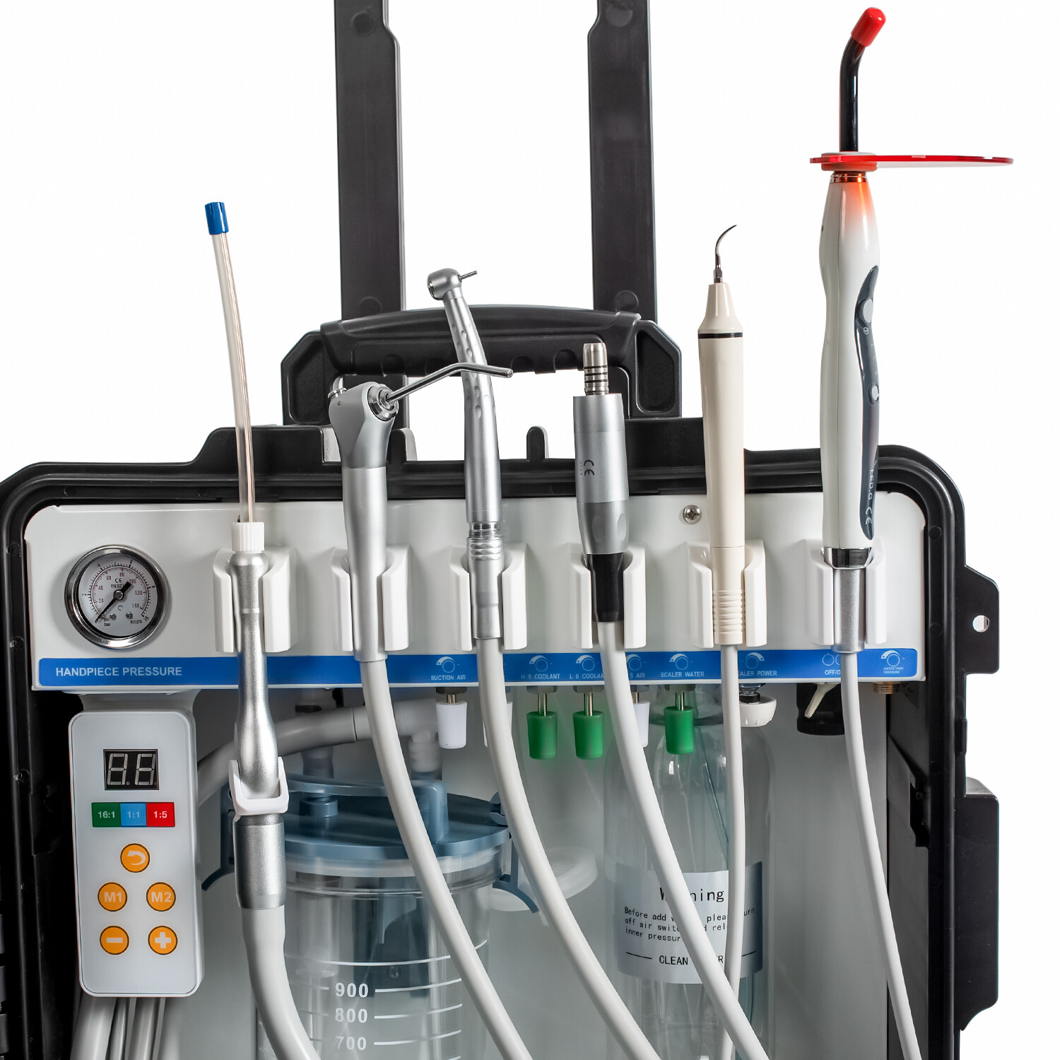 GU-P208 Dental Portable Unit Compressor+LED Micron Motor+Curing Light+Scaler 4H
