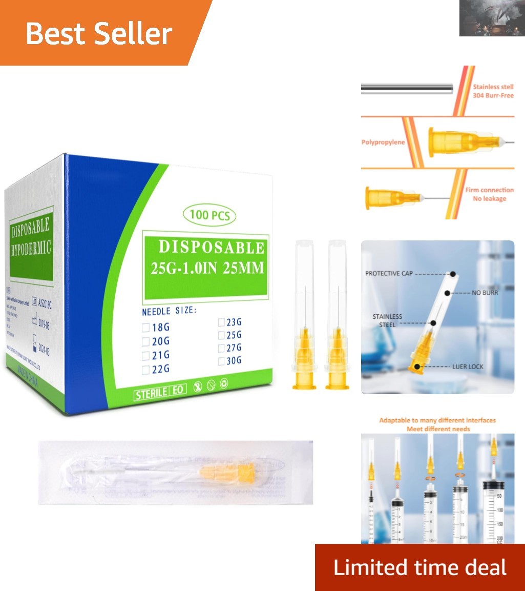 High-Quality 100 pcs 25 Ga 25mm Needle Set – Secure Connections for Measurement