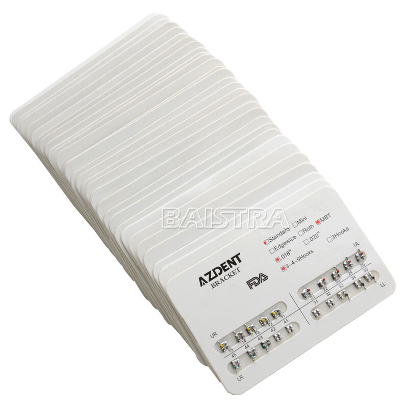 AZDENT Dental Orthodontic Bracket Braces Standard MBT Slot .022 Hooks on 3