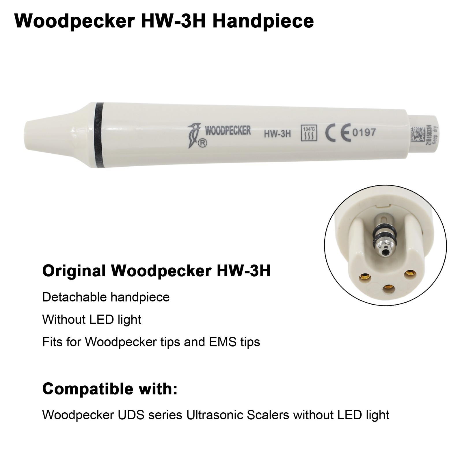 Woodpecker DTE Dental Ultrasonic Piezo Scaler Handpiece Tips HD-7L HW-5L HW-3H