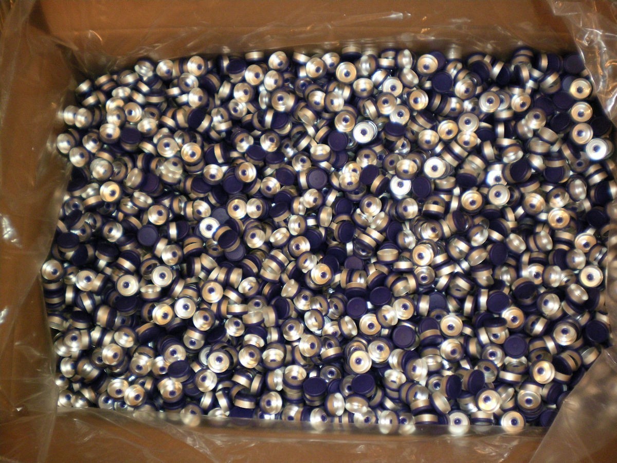 Huge 10,000 Lot 20mm Flip Top Caps Aluminum Crimp Seal for Serum Vials Dark Blue