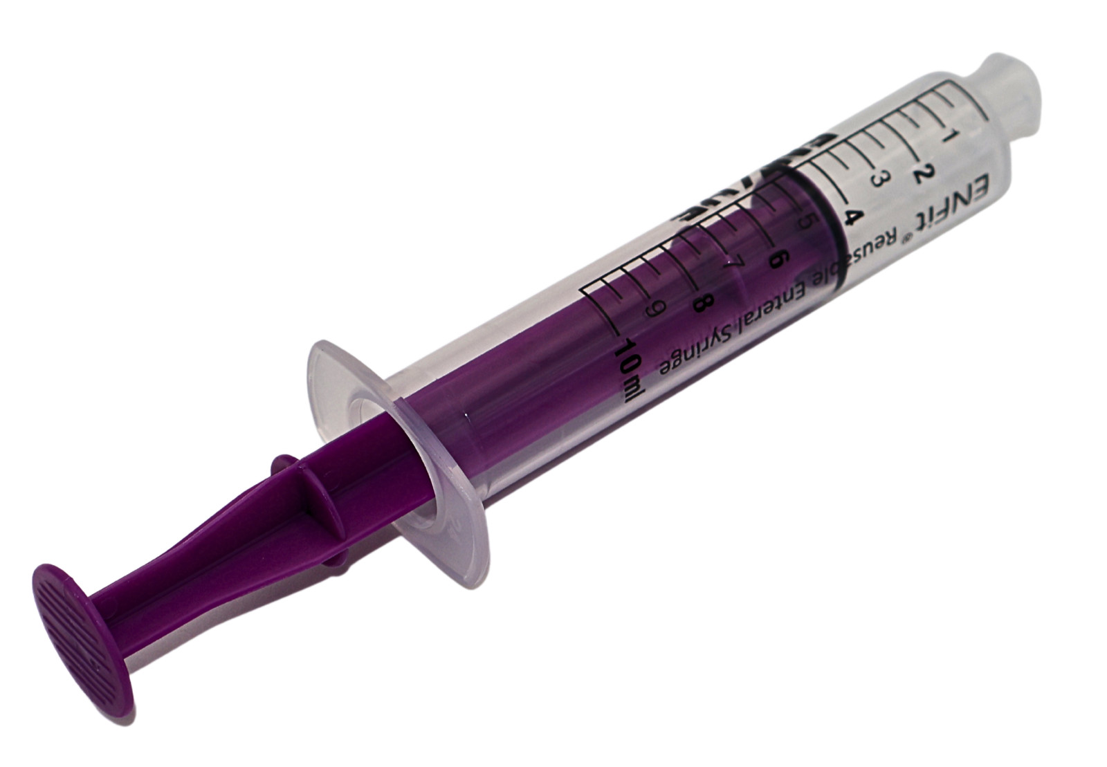 ENFit syringe, 10mL, O-Ring, Reusable Easy Glide Plunger, Pack of 25
