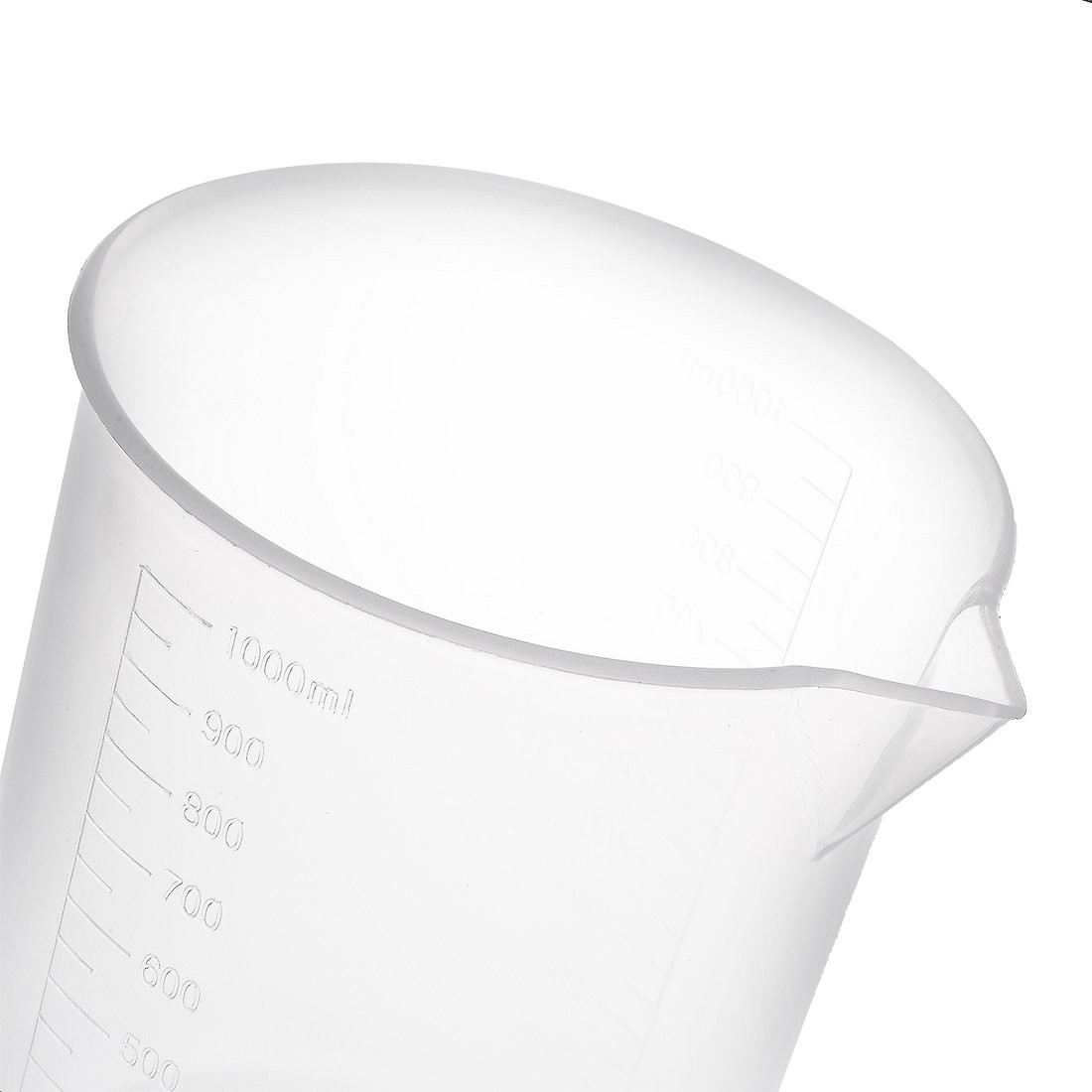 uxcell Measuring Cup 1000ml PP Plastic Graduated Beaker Transparent for Lab K…