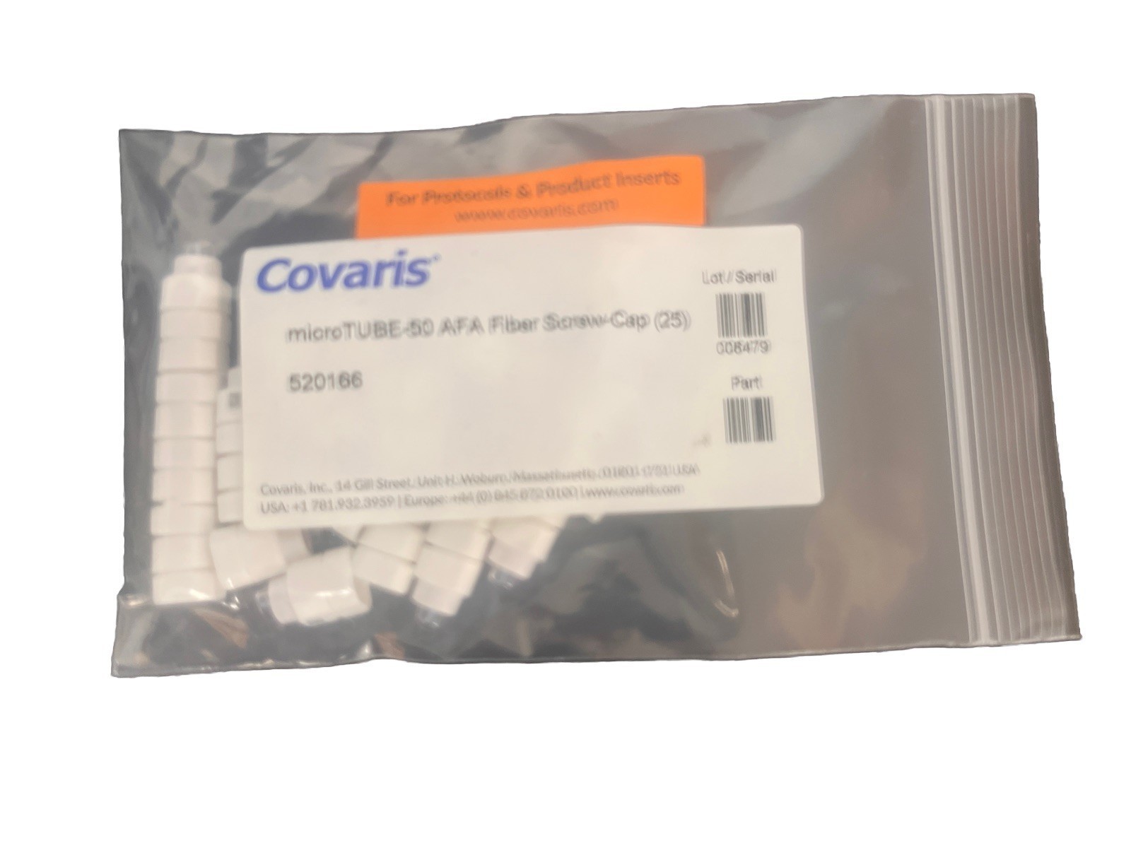 *Lot of 25* Covaris 520166 microTUBE-50 AFA Fiber Screw-Cap