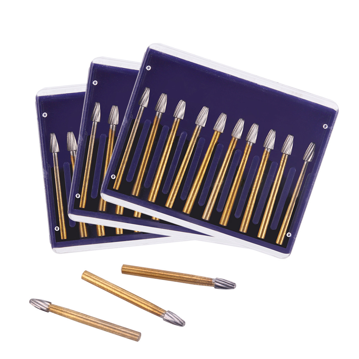 10pcs Dental Tungsten Steel Carbide Bur FG 7406 Egg Shape F High Speed Handpiece