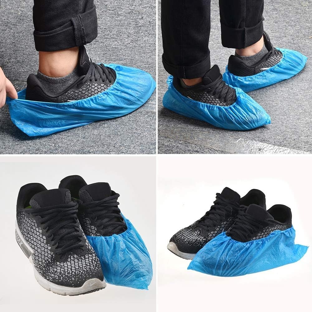 100Pcs (50 Pairs) Non-Woven Fabric Disposable Shoes Covers Elastic Band
