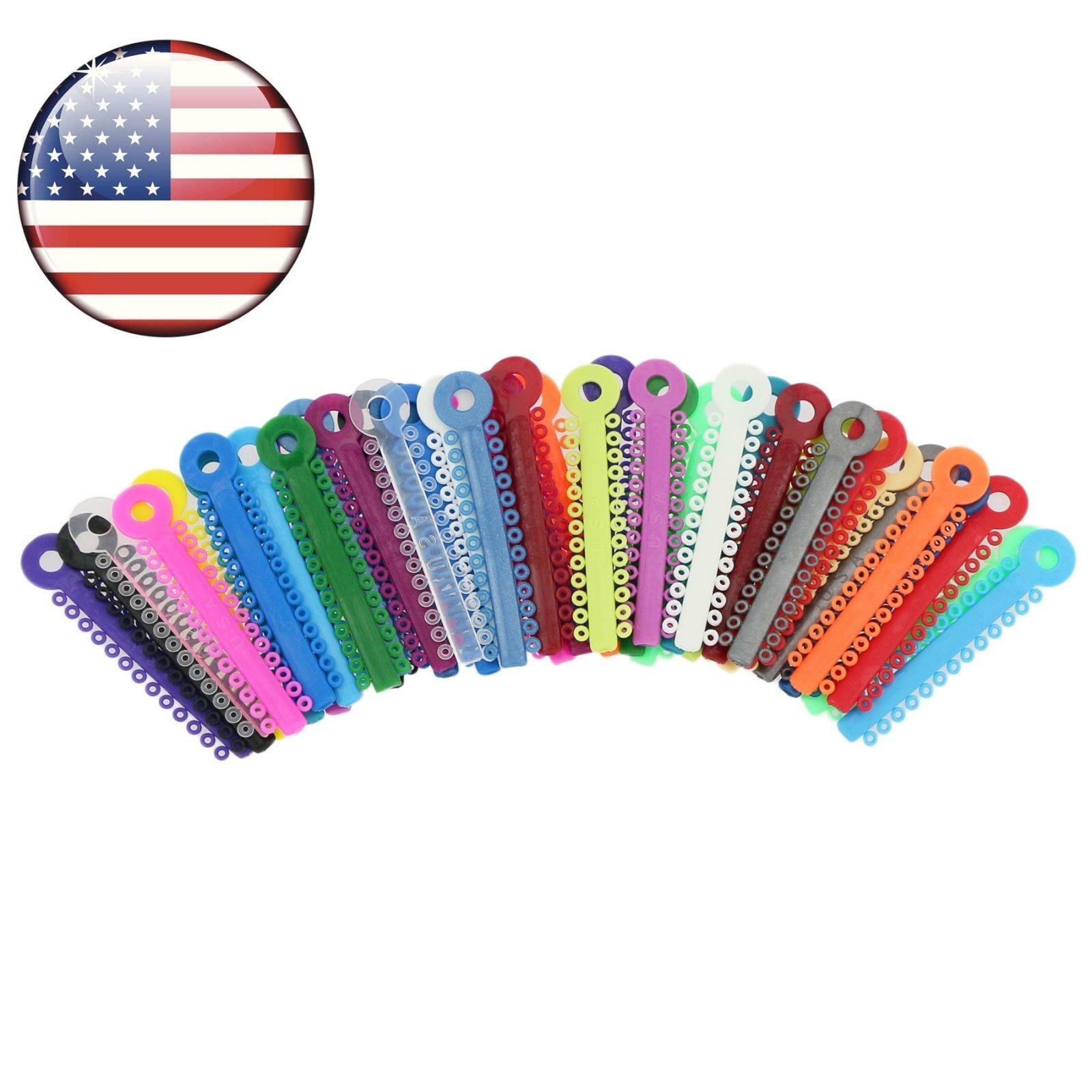 Multi-Color 1040 Ties Dental Orthodontic Ligature Ties Elastic Rubber Band Brace