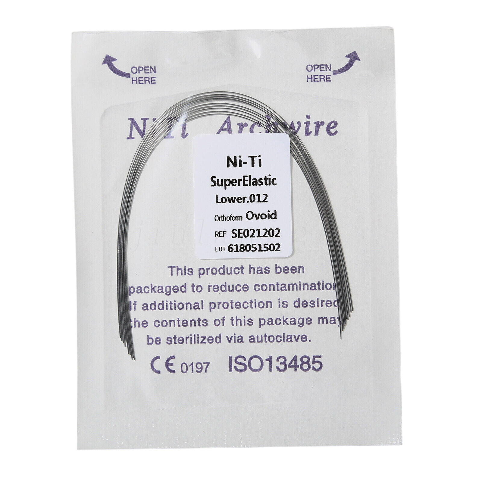 All Size Dental Orthodontic Super Elastic Niti Round Arch Wire Ovoid Form