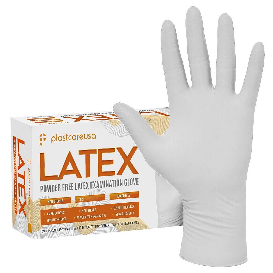 LATEX Powder-Free Exam Gloves, White, Small, 1000/Case