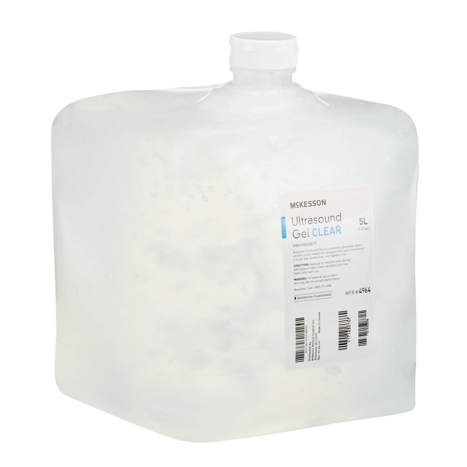 McKesson Clear Ultrasound Gel Transmission Ultrasonic Water Soluble 4 Containers