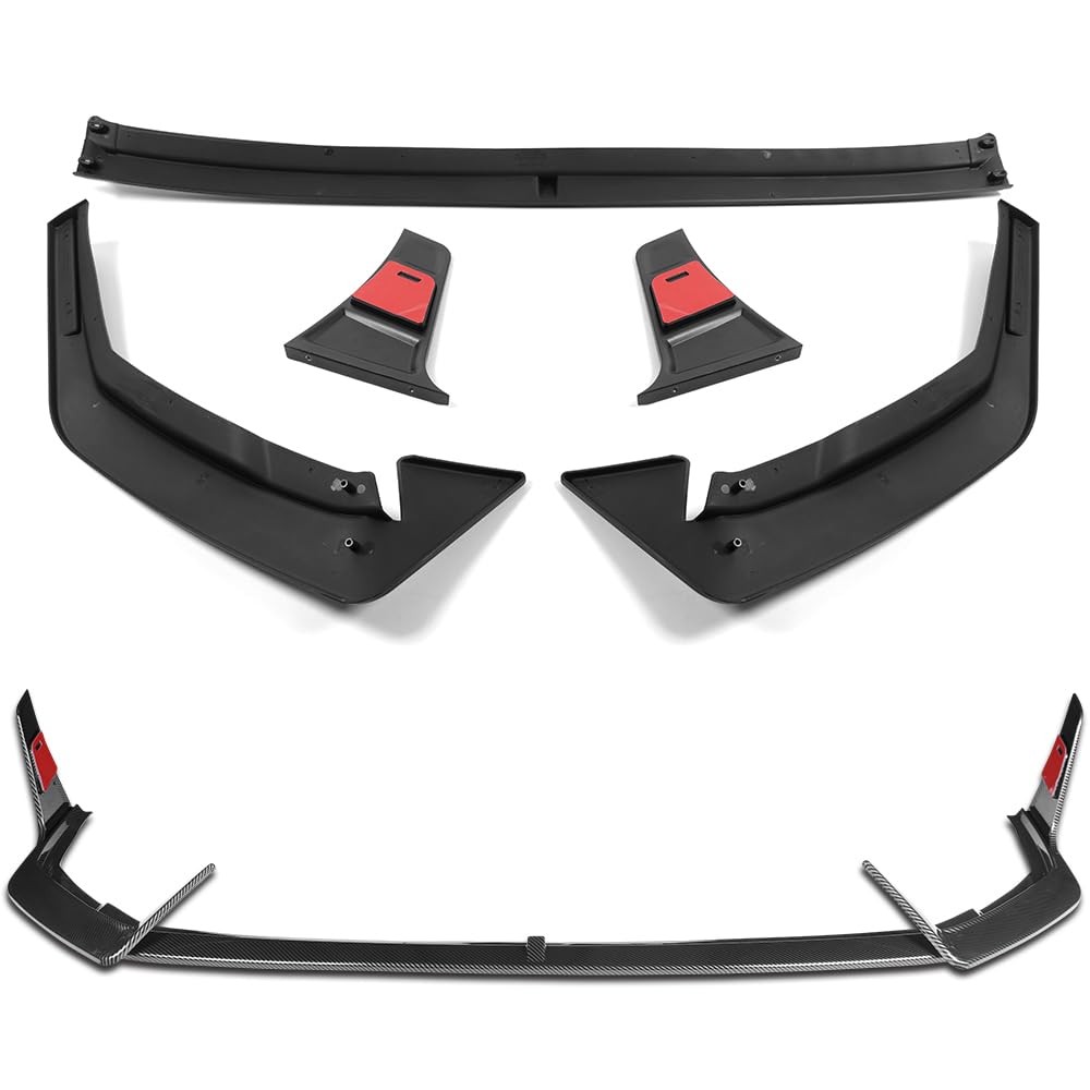 Front Bumper Lip Spoiler Painted Carbon Fiber ABS For 2024-2026 Elantra N N-Line