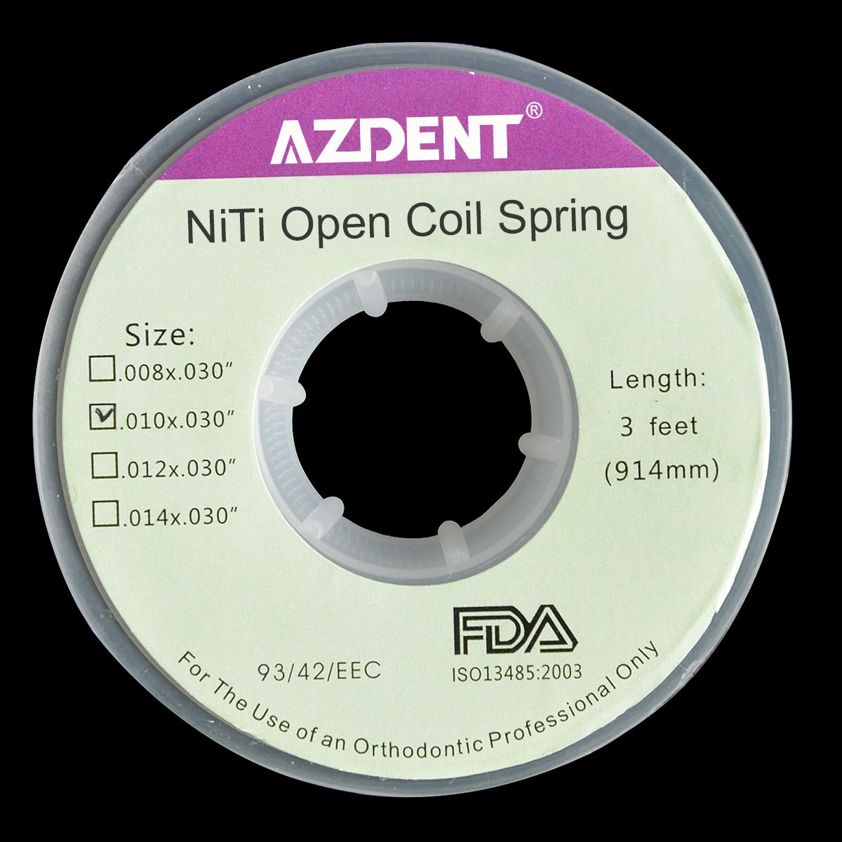 AZDENT Dental Ortho Niti Open Coil Springs Dia.010/012 inch 010/012*030″ 914mm