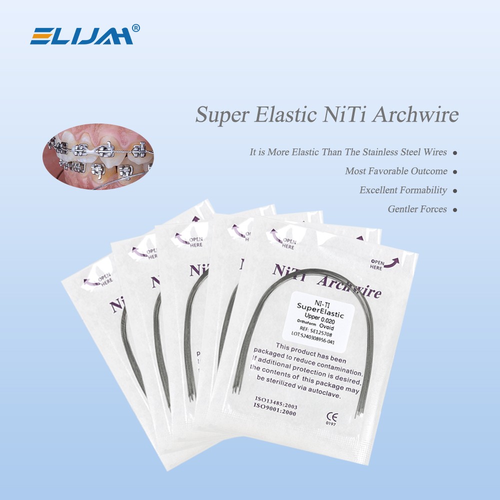 Dental Orthodontic Arch Wire Super Elastic Niti Round Rectangular Natural Form