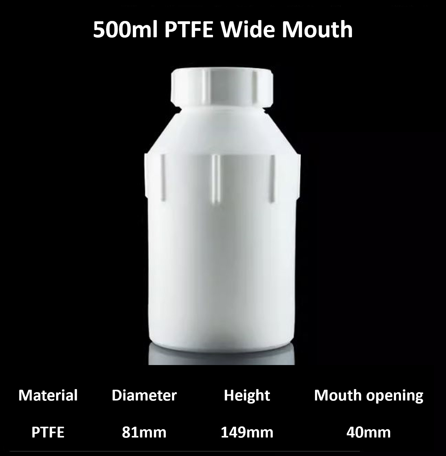Wide Mouth PTFE Teflon Bottles/jars Free Shipping