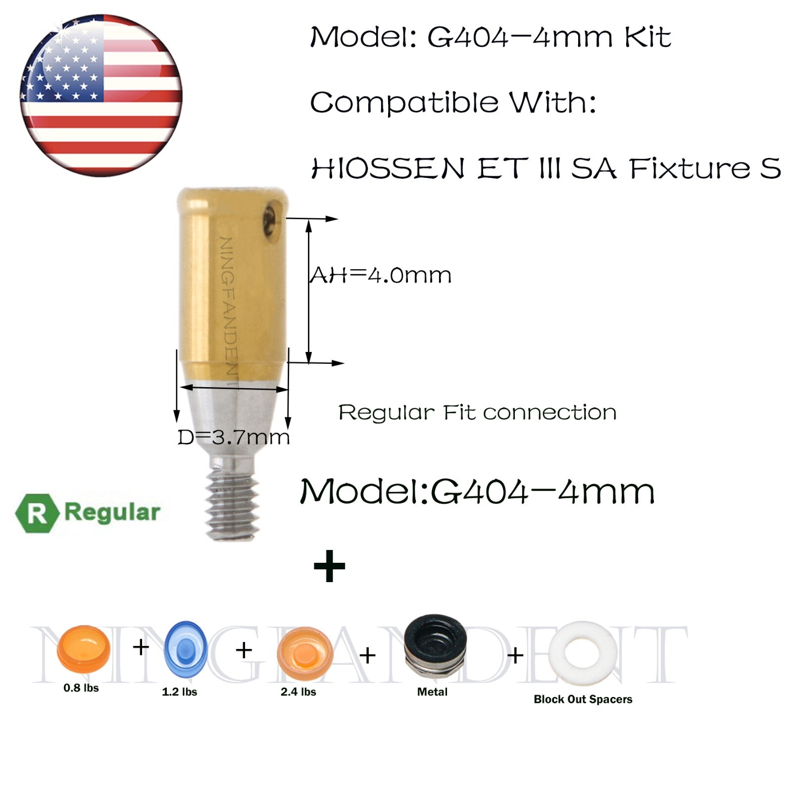 US Implant Locator Abutment & Retention Caps For Hiossen ET III Mini/Standard