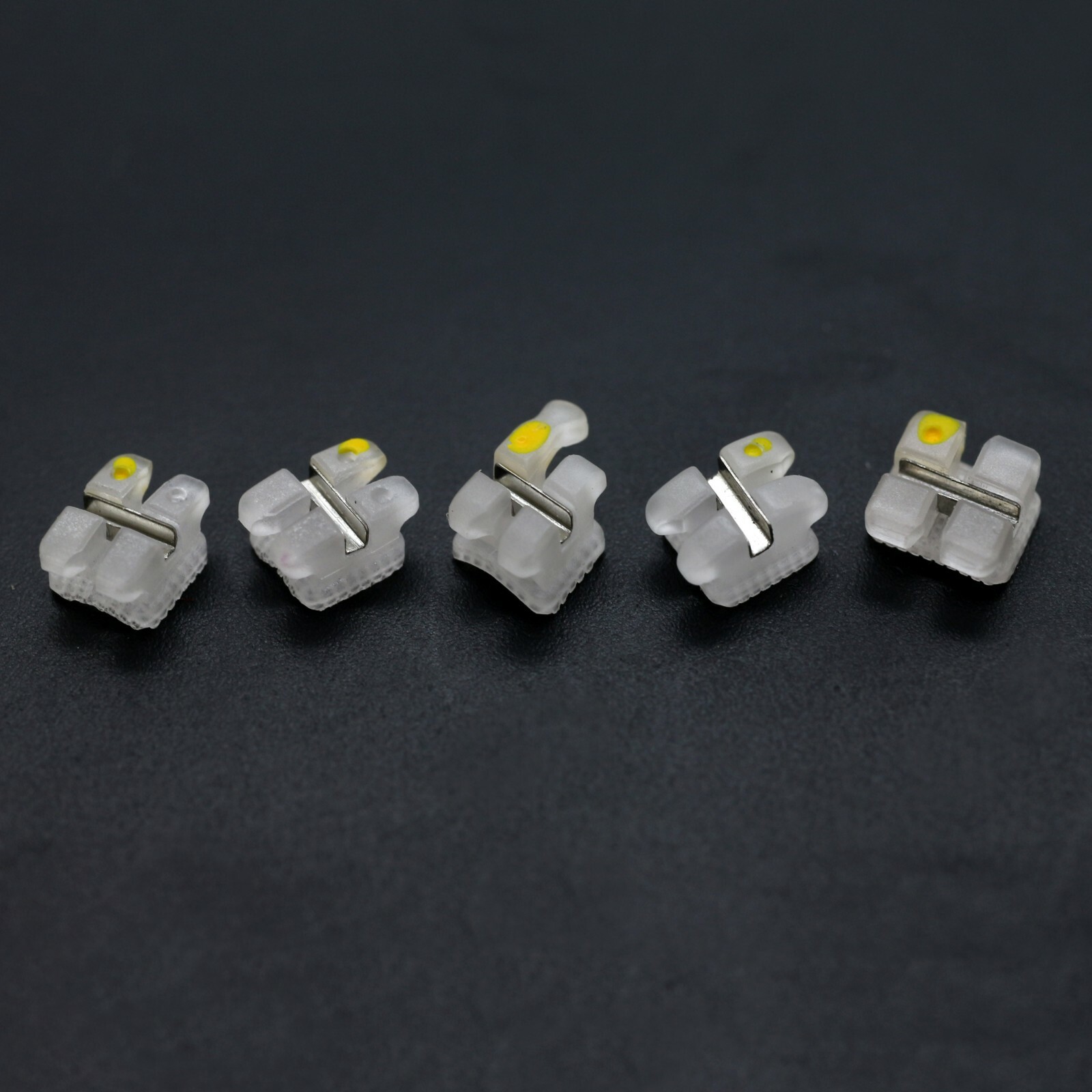 Orthodontic Ceramic Brackets w/Metal Slot 022 018 Roth MBT 3 Hook Braces Clarity
