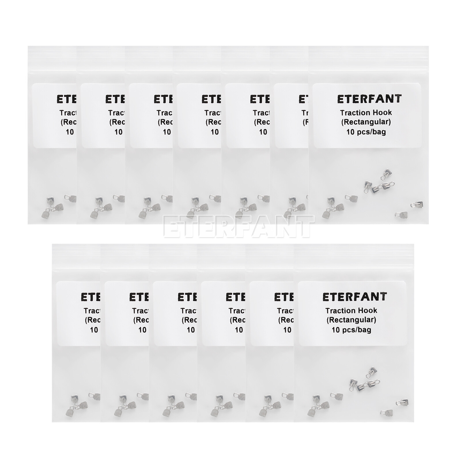 10PCs ETERFANT Dental Orthodontic Lingual Buttons Round/Rectangular Bondable