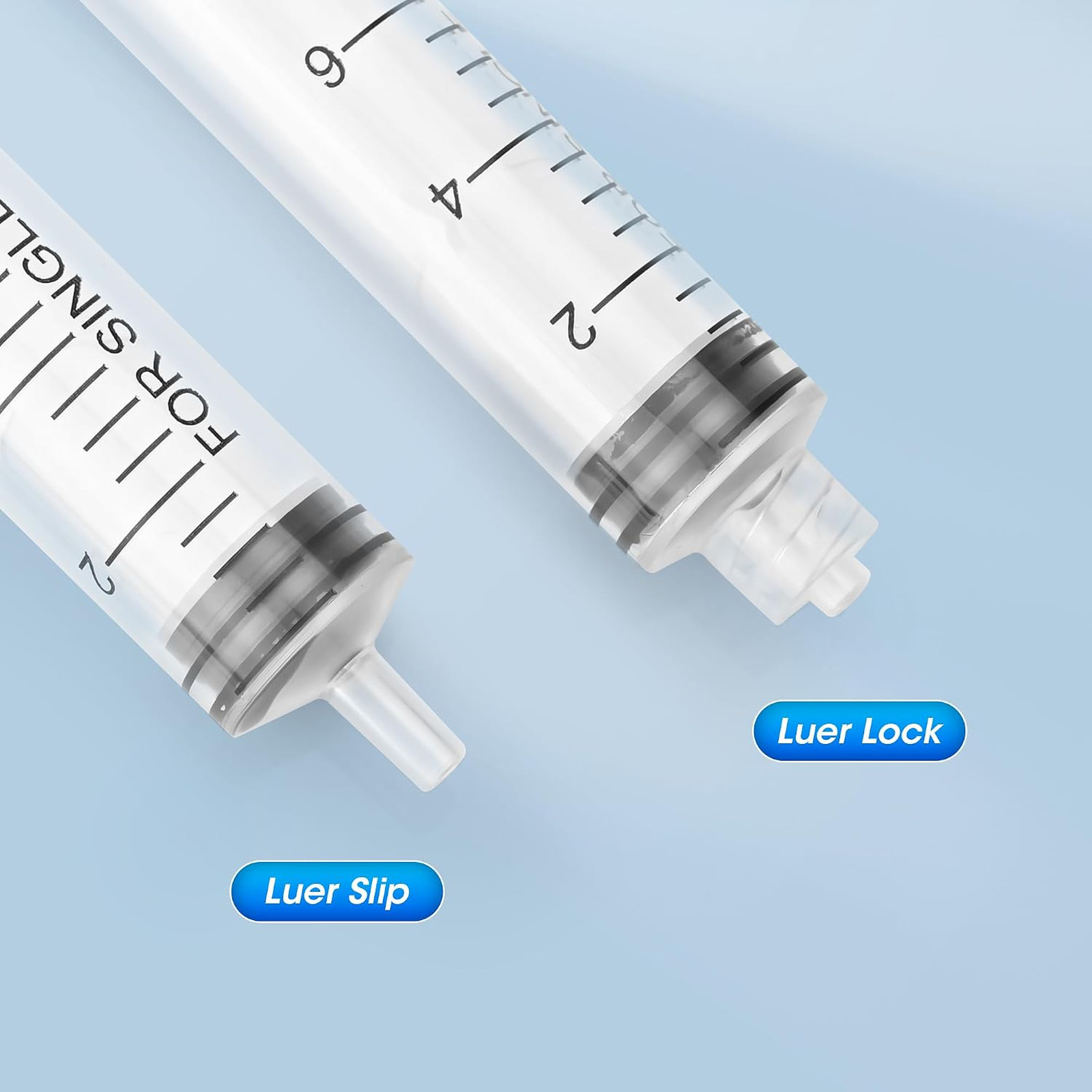 20ml Syringe with Cap, Luer Lock Liquid Transfer Syringes, 10 Pack, Clear Scale