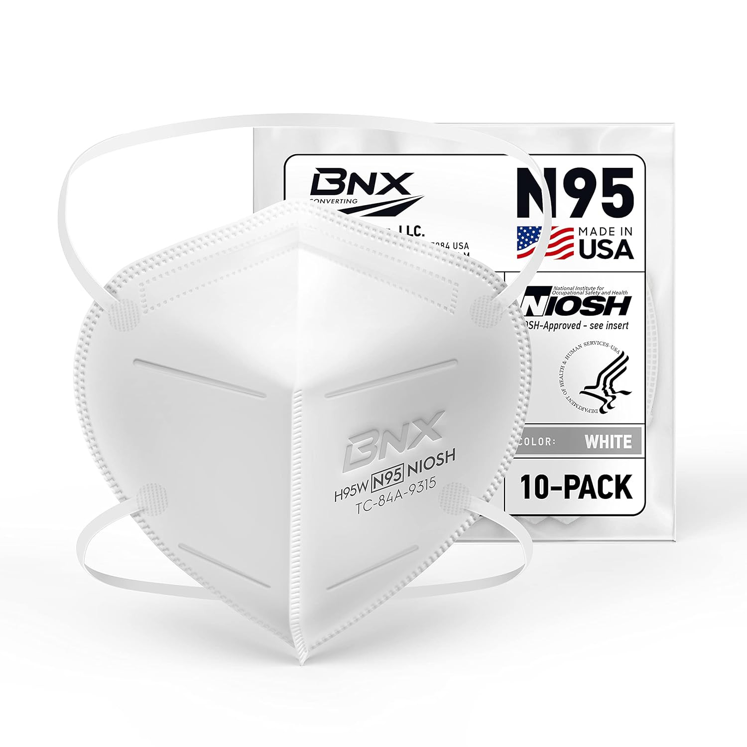 BNX N95 Mask NIOSH Certified MADE in USA Particulate Respirator Protective Face