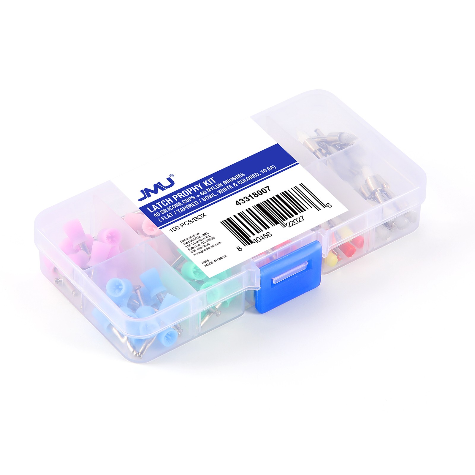 JMU Dental Latch type Rubber Polishing Cups Brushes Tooth Prophy Polisher 144PCS