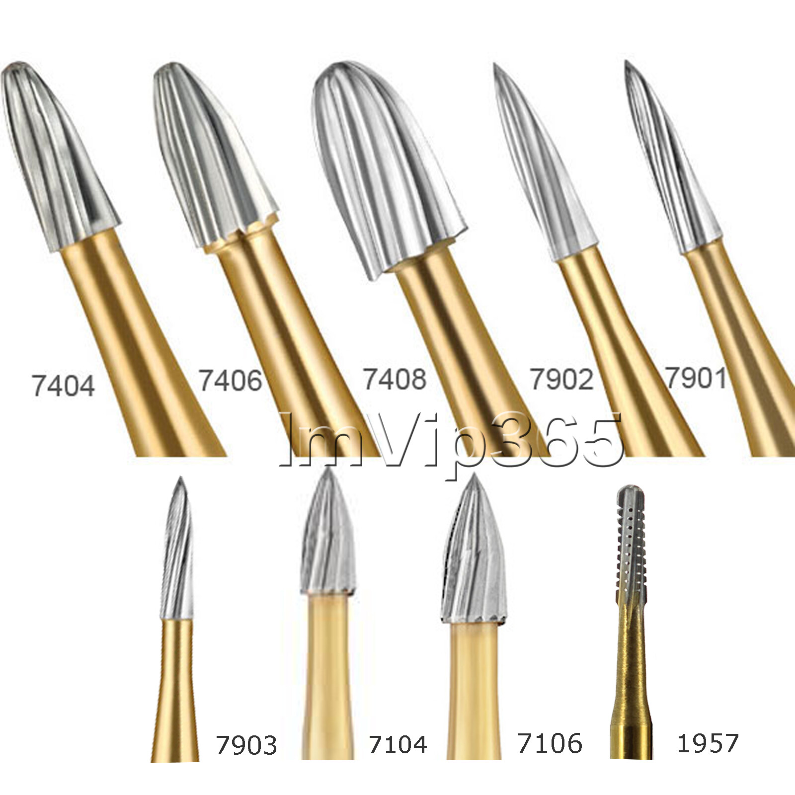 Dental Trimming&Finishing Gold Burs Carbide Burr 7901/7104/7404/7406/1957