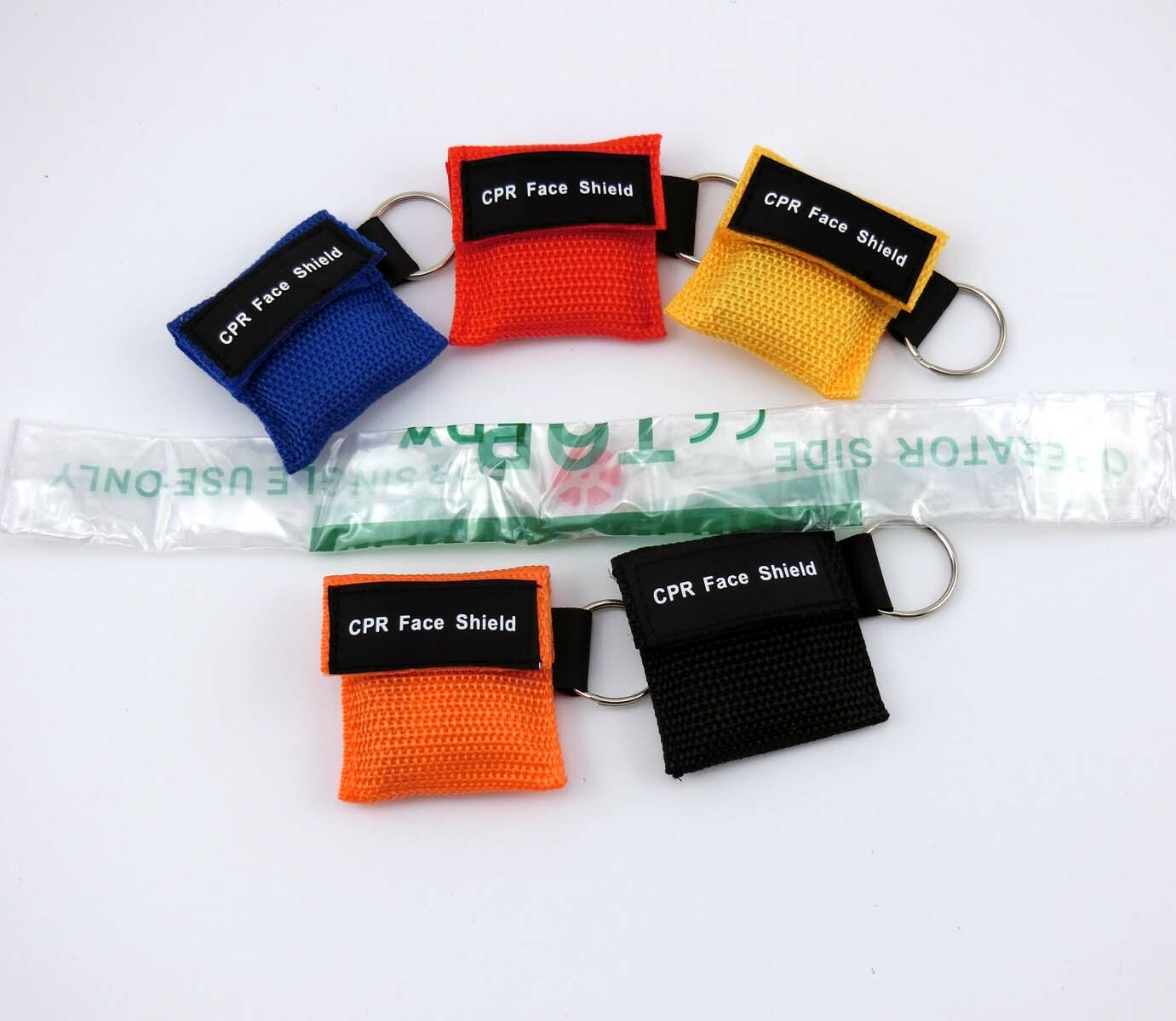 1000 Pcs/pack CPR MASK KEYCHAIN WITH CPR FACE SHIELD AED 5 COLORS NEW