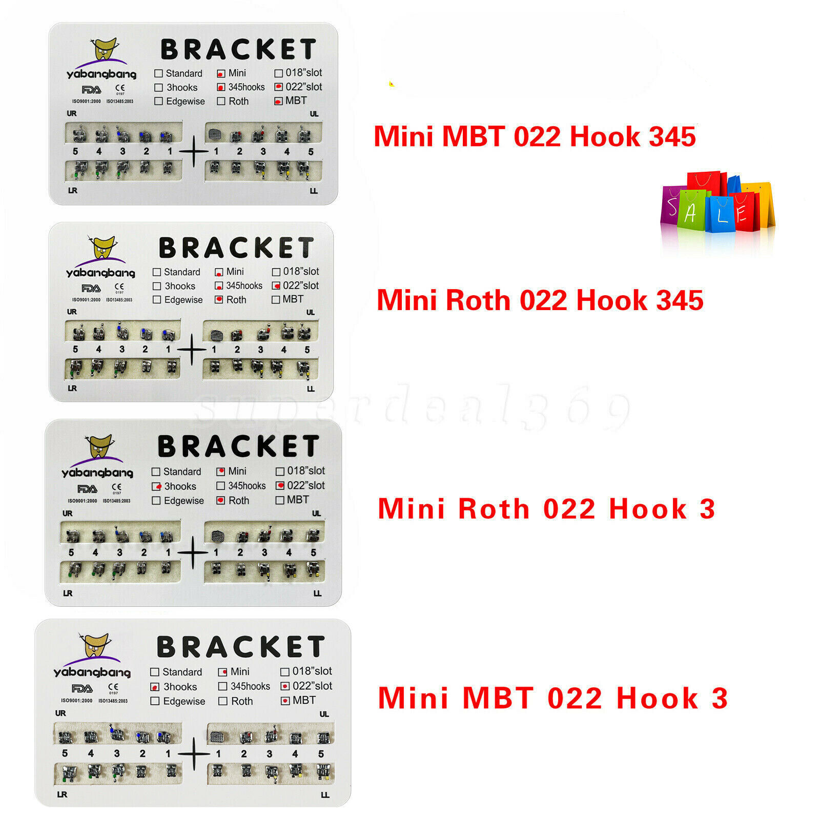 1-200 Packs Dental Orthodontic Brackets Braces Mini MBT 022 Slot 345 Hooks New