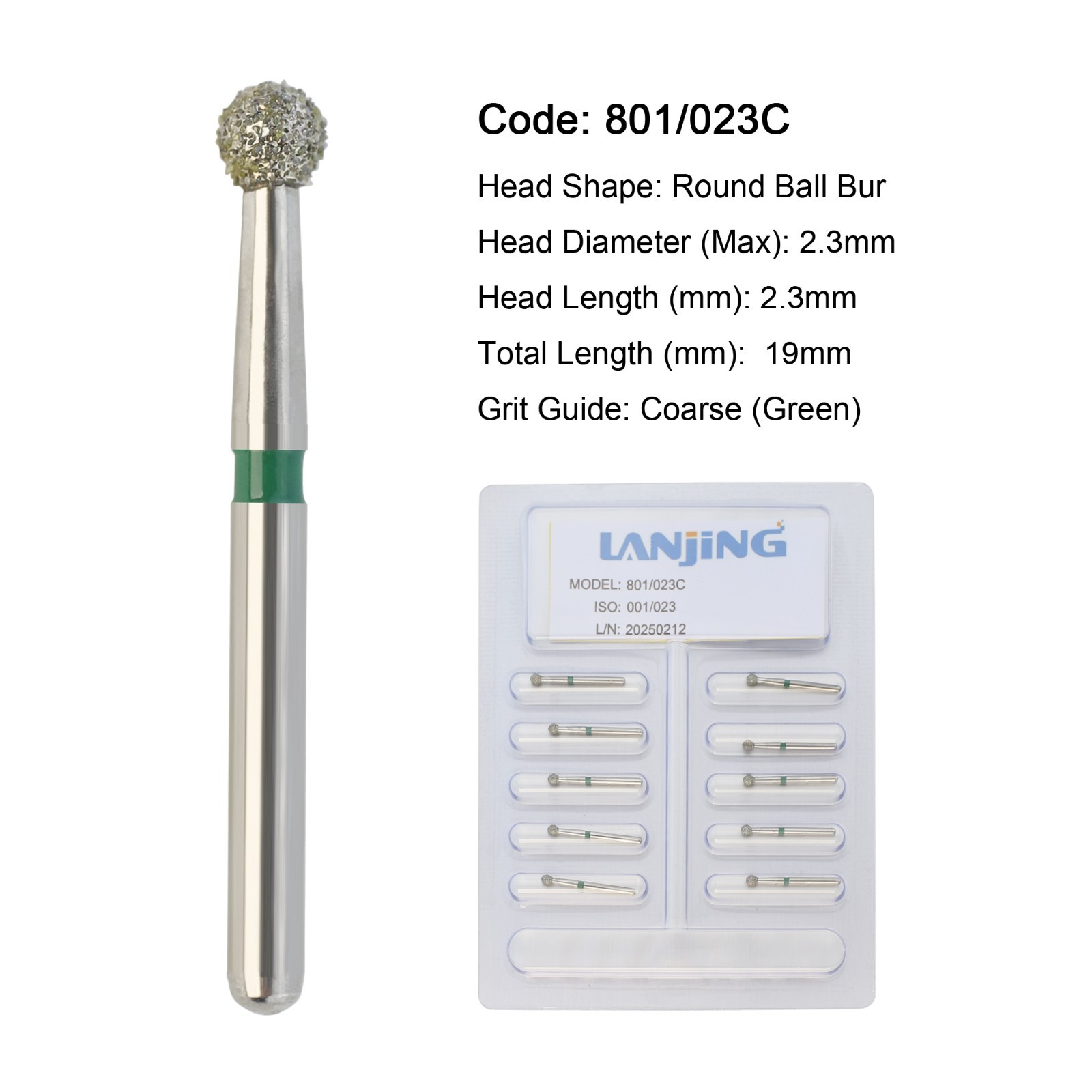 Dental Carbide Burs Diamond Burs Round FG 4 6 8 2 Friction Grip High Speed 801