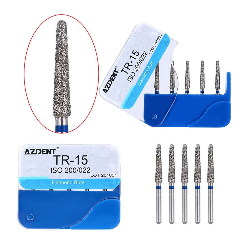 100pcs AZDENT Dental FG Diamond Burs for High Speed Handpiece Medium 1.6mm USA
