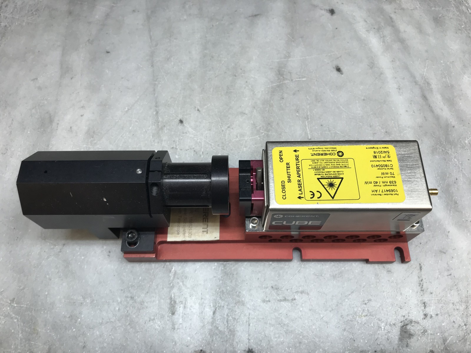 Coherent Cube 1069417 / AH 2018 mfg 639nm 40mW Max 70mW 12.9k Hours *READ*