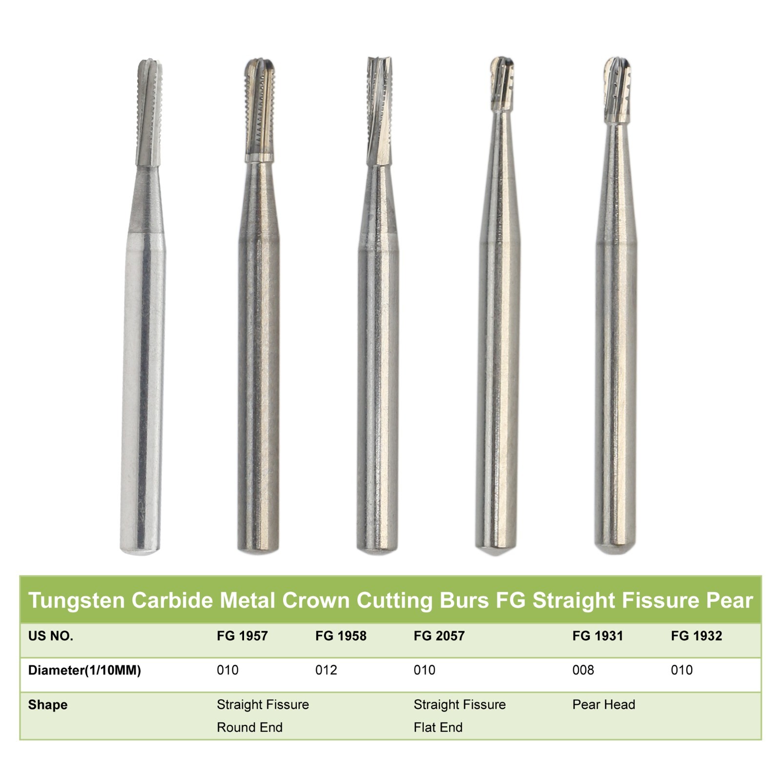 Wave Dental High Speed Burs FG 330 557 2 4 6 8 Carbide Burr Friction Grip Round